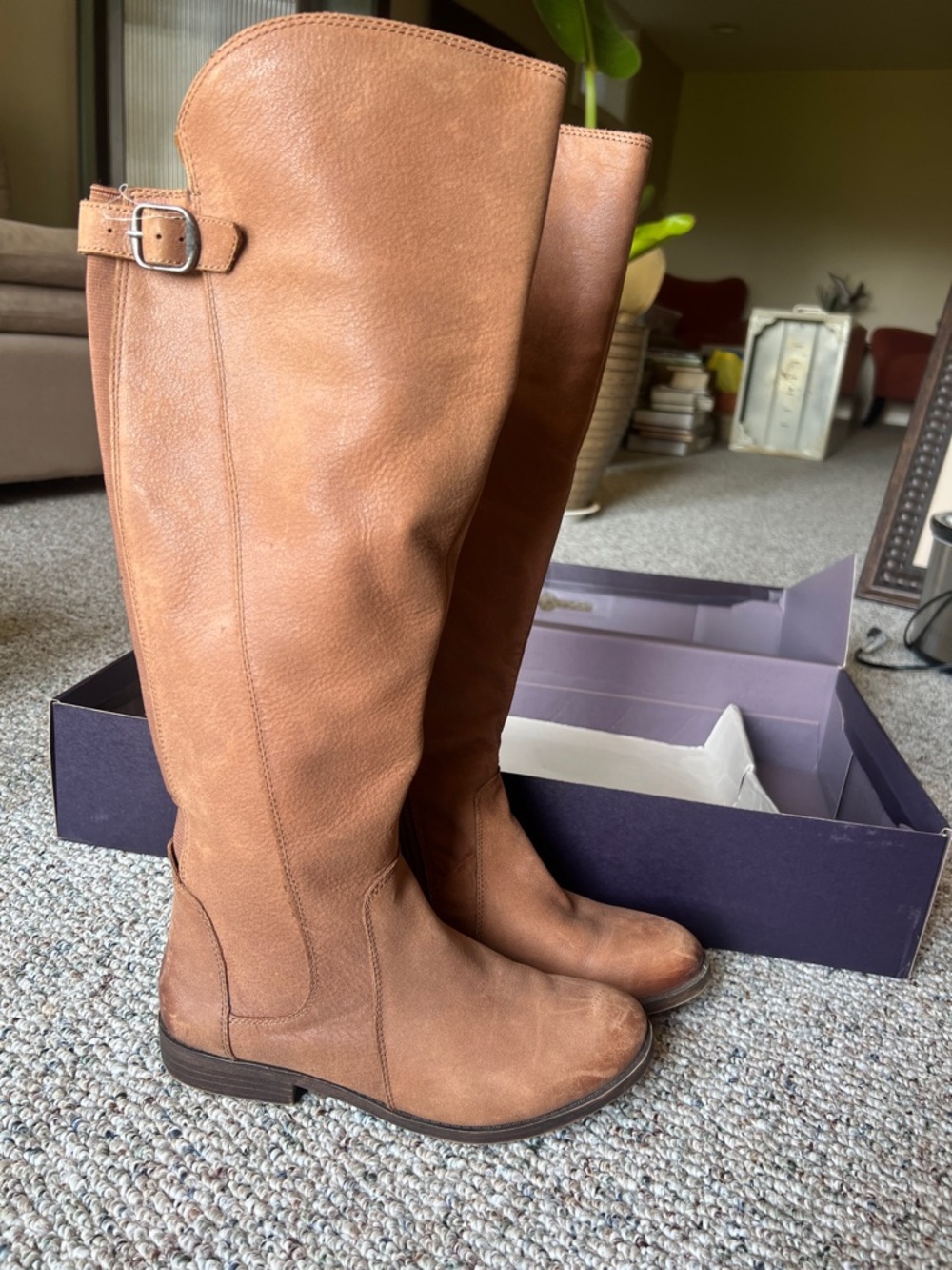 Enzo Angiolini tall brown Leather Riding Boots